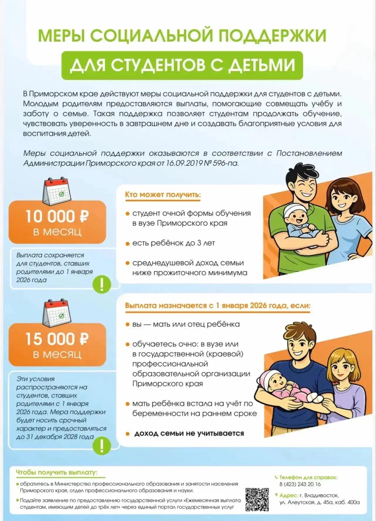 Меры социальной поддержки для студентов с детьми